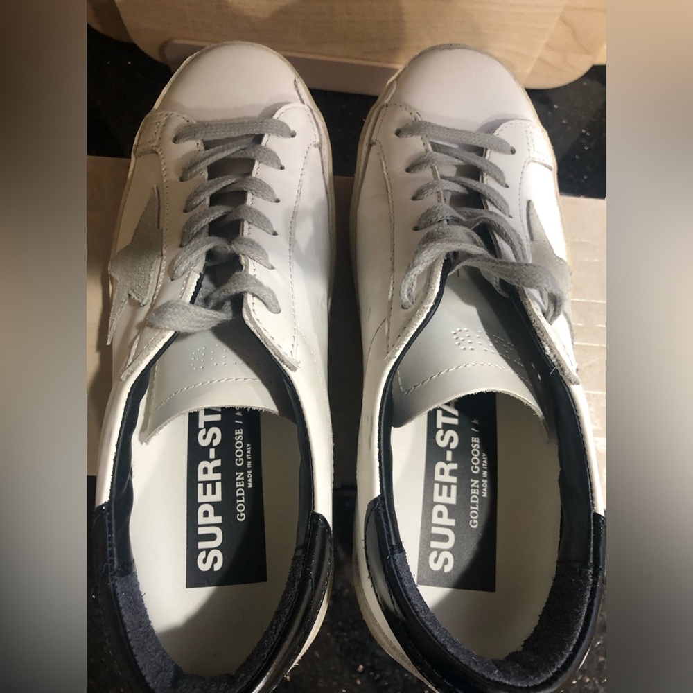 Golden Goose Super-Star Classic White/Ice/Black Sneakers Sz 37 NIB - Picture 5 of 7
